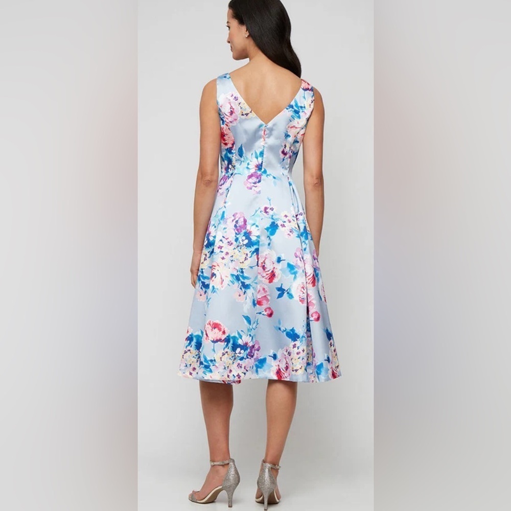 Alex Evenings Short Printed Midi Cocktail A Line Dress Size 8 NWOT - Picture 2 of 5